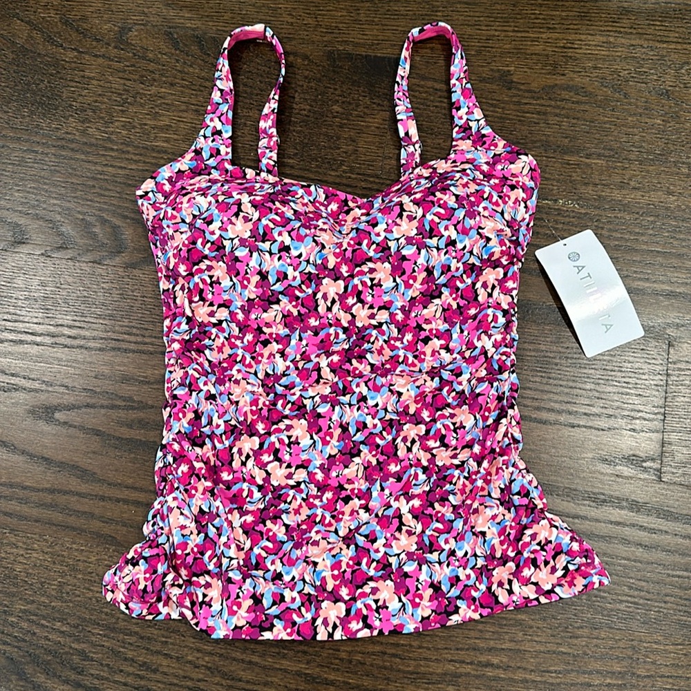 Athletes square neck tankini